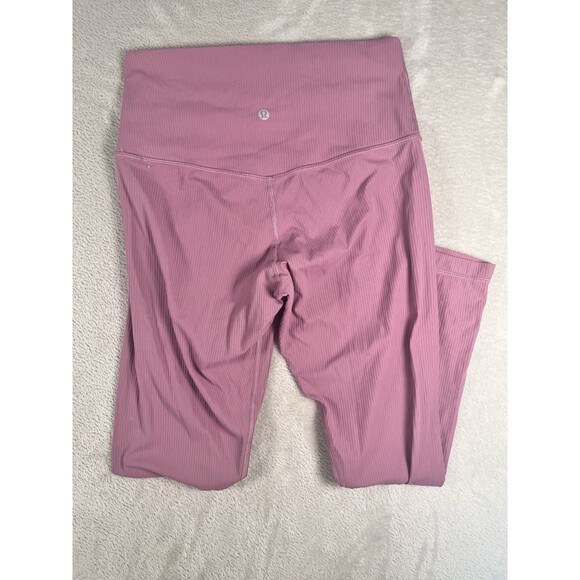 Lululemon Align Ribbed HR Pant 25” Nulu SZ 8 Velvet Dust EUC Athleisure Running - Picture 1 of 6